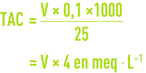 Formule : mesure du TAC