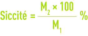 Formule : Résidu sec matières sèches - siccité