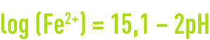 Formule : corrosion du fer en l'absence d'oxygène - log(Fe2+)