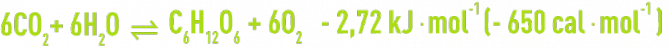 Formule : formation d'une molécule de glucose