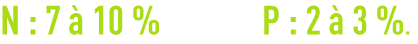 Formule : Substances nutritives - pourcentage azote et phospore