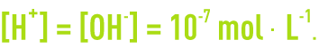 Formule : application de la loi action de masse eau pH - eau pure
