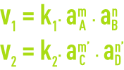 Formule : loi action de masse - v1 et v2