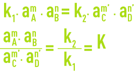 Formule : loi action de masse - v1=v2