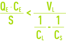 Formule : influence flux massique flux limite VL  vitesse de décantation