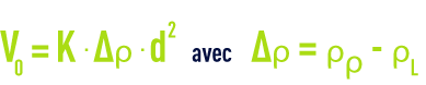 Formule : Décantation à floc lesté - loi de Stokes