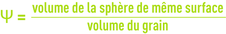 Formule : facteur de sphéricité