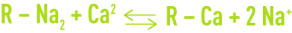 Formule : réaction réversible du type adoucissement