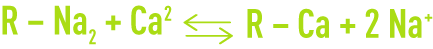Formule : réaction réversible du type adoucissement