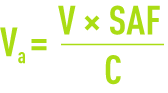 Formule : calcul chaîne de déminéralisation - échangeur d'anions capacité C volume de résine