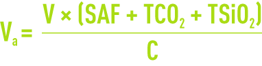 Formule : calcul chaîne de déminéralisation - échangeur faiblement basique