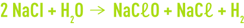 Formule : Electrochloration - formation d'hypochlorite à partir de chlorure