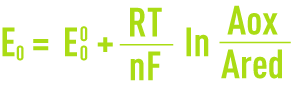 Formule : Electrolyse - relation Nernst potentiel équilibre E0