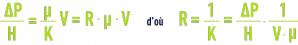 Formule : filtration en profondeur loi de Darcy