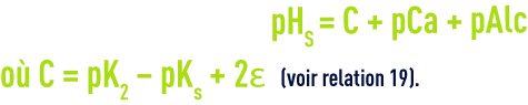 Formule : pHS  - diagramme de  Langelier