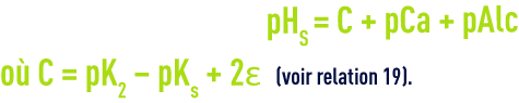 Formule : pHS - diagramme de Langelier