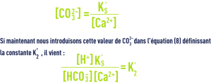 Formule : pHS - équilibre calcocarbonique