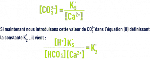 Formule : pHS - équilibre calcocarbonique