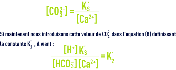 Formule : pHS - équilibre calcocarbonique
