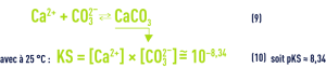 Formule : pHS - équilibres et constantes thermodynamiques équilibre dissolution - précipitation du carbone de calcium