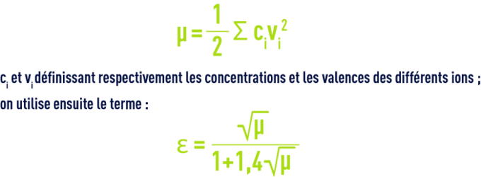 Formule : pHS - équilibres et constantes thermodynamiques - force ionique