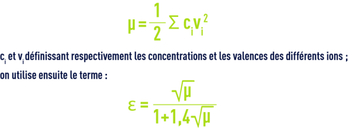 Formule : pHS - équilibres et constantes thermodynamiques - force ionique