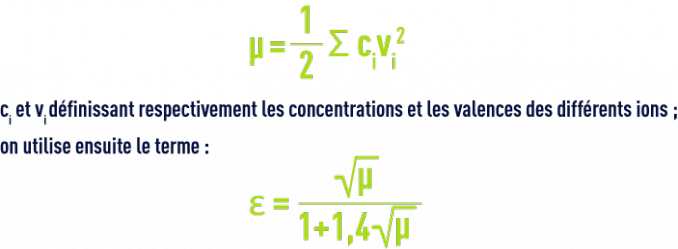 Formule : pHS - équilibres et constantes thermodynamiques - force ionique