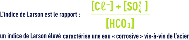 Formule : indice de Larson - eau corrosive