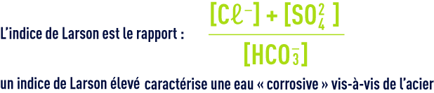 Formule : indice  de Larson - eau corrosive