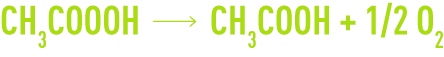 Formule : acide peracétique - chaleur et présence d'ions métalliques