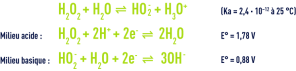 Formule : peroxyde hydrogène en milieu acide et basique