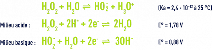 Formule : peroxyde hydrogène en milieu acide et basique