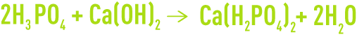 Formule : précipitation par la chaux (dihydrogéno-phosphate de calcium)