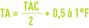 Formule : Dose chaux - résultats TA si TAC excessifs