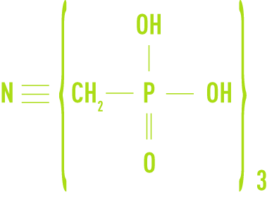 Formule :  AMP, acide amino-tri méthylène-phosphonique
