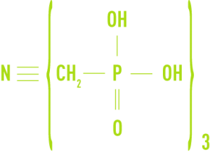 Formule :  AMP, acide amino-tri méthylène-phosphonique