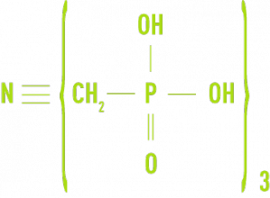 Formule :  AMP, acide amino-tri méthylène-phosphonique