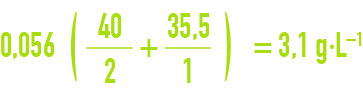formule : composition de la matière - solution pure de chlorure de calcium