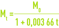 formule : constantes caractéristiques des gaz - masse du litre Mt