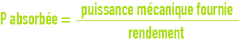 formule : Moteurs asynchrones - Puissance nominale. Puissance absorbée