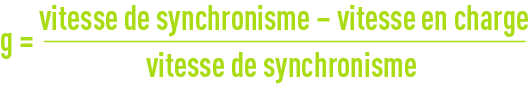 formule :  Vitesse des moteurs asynchrones à vide - En charge