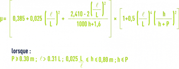 Formule : déversoirs - Déversoir avec contraction latérale