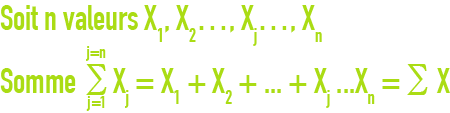 formule : statistiques - somme