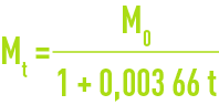 formule : constantes caractéristiques des gaz - masse du litre Mt
