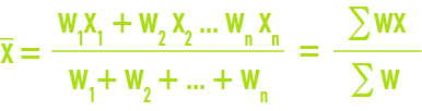 formule : statistiques - moyenne arithmétique pondérée