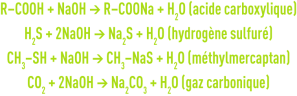 formule : la désodorisation - lavage alcalin à la soude 