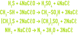formule : la désodorisation - lavage oxydant à l’hypochlorite de sodium 