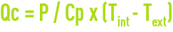 formule : ventilation - evacuation de déperditions thermiques