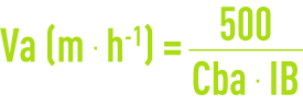 Formule : clarification - vitesse ascensionnelle Va