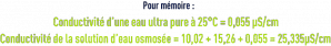 Formule : les systèmes de dessalement - conductivité eau ultra pure
